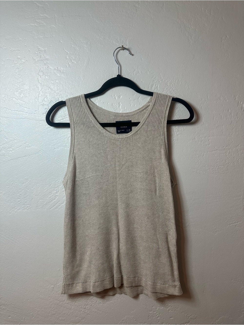 Abercrombie Sleeveless Knit Tank Top in Oatmeal